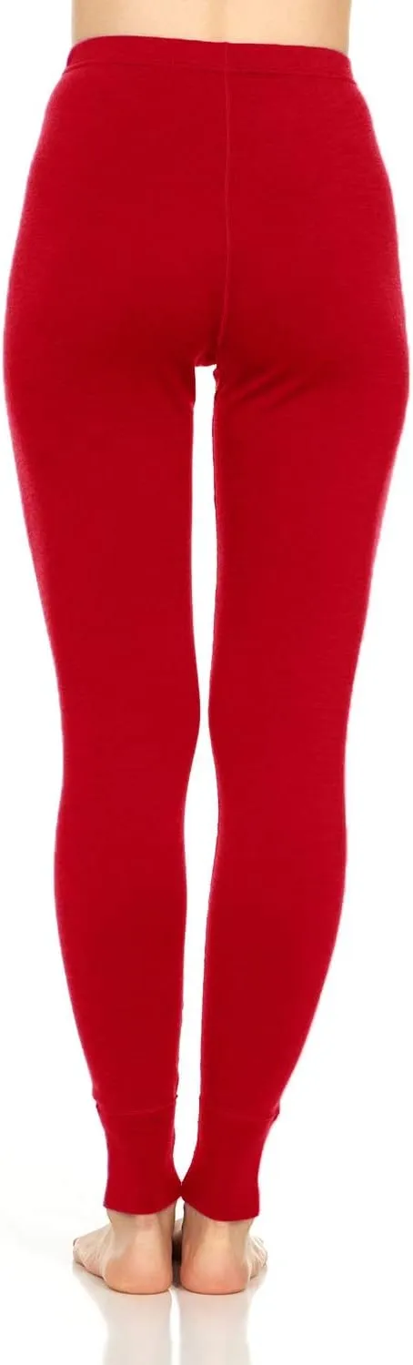 100% Merino Wool Women's Base Layer Bottoms - Thermal Underwear - No Itch Renewable Fabric