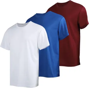 3 Pack Men's Quick Dry T Shirts Athletic Running Workout Short Sleeve Shirts for Men Active Crew Neck Tops