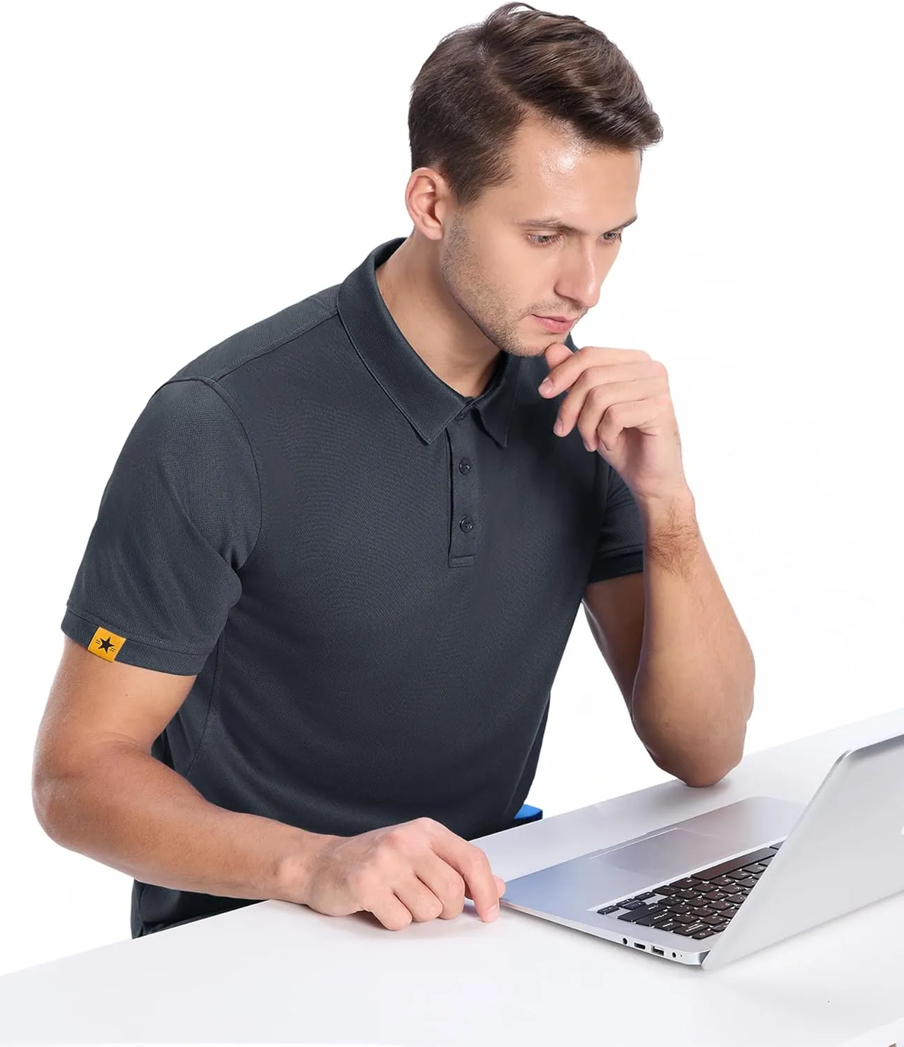 3 Pack Polo Shirts for Men Short Sleeve Moisture-Wicking Golf Shirts Athletic Casual Collared T-Shirt