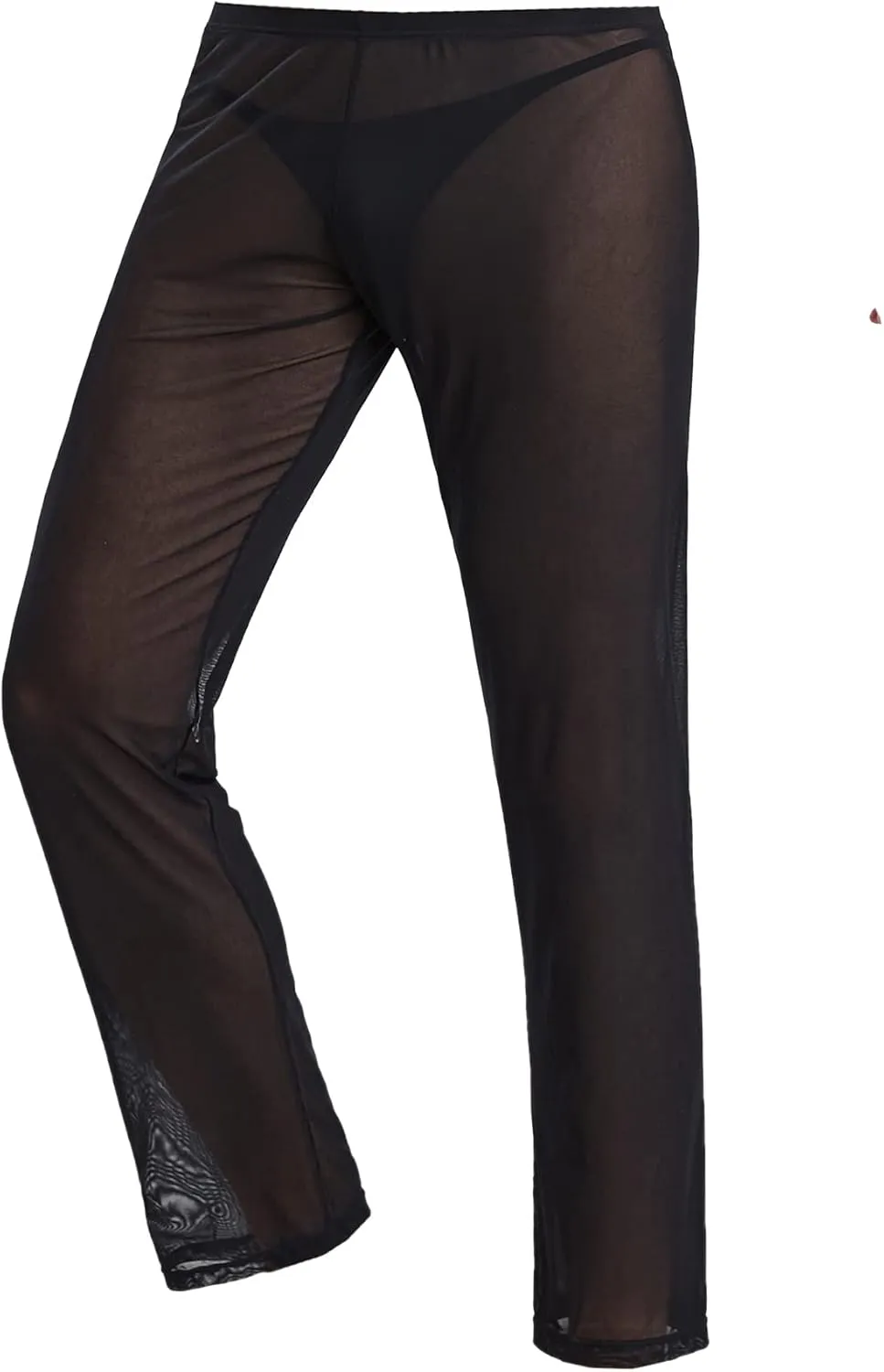 52hertz Men's Mesh See Through Pajama Pants Stretchy Nightwear Sleep Bottoms Lounge Pants