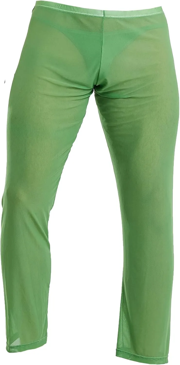 52hertz Men's Mesh See Through Pajama Pants Stretchy Nightwear Sleep Bottoms Lounge Pants
