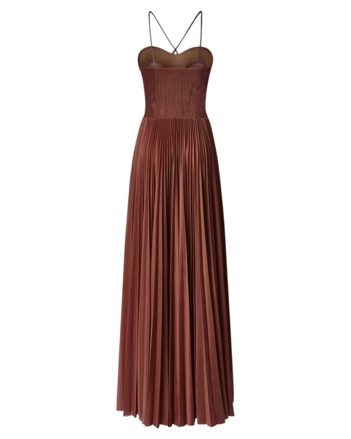 Abito Lungo Elegante Bustier in Jersey Plissé Cicogna