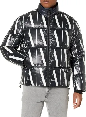 Armani Exchange Men's Allover Icon Logo Down Puffer Jacket