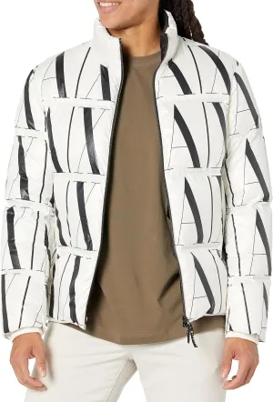 Armani Exchange Men's Allover Icon Logo Down Puffer Jacket