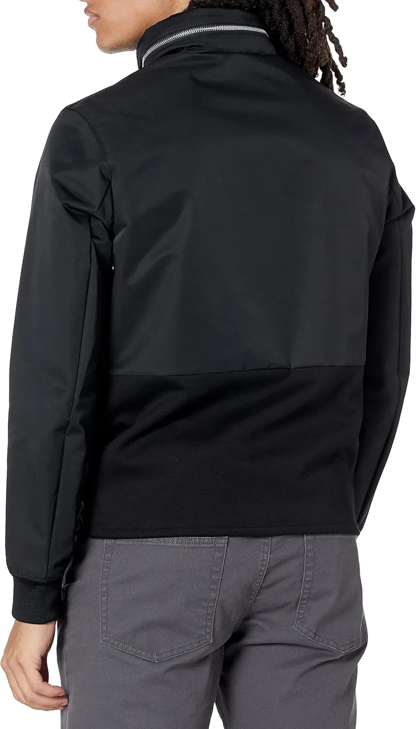 Armani Exchange Men's A|x Drawstring Cicle Logo Zip-up Nylon Jacket