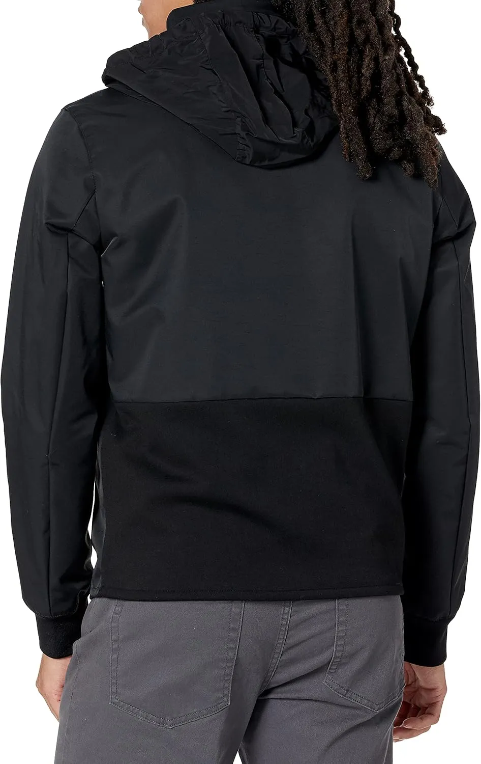 Armani Exchange Men's A|x Drawstring Cicle Logo Zip-up Nylon Jacket
