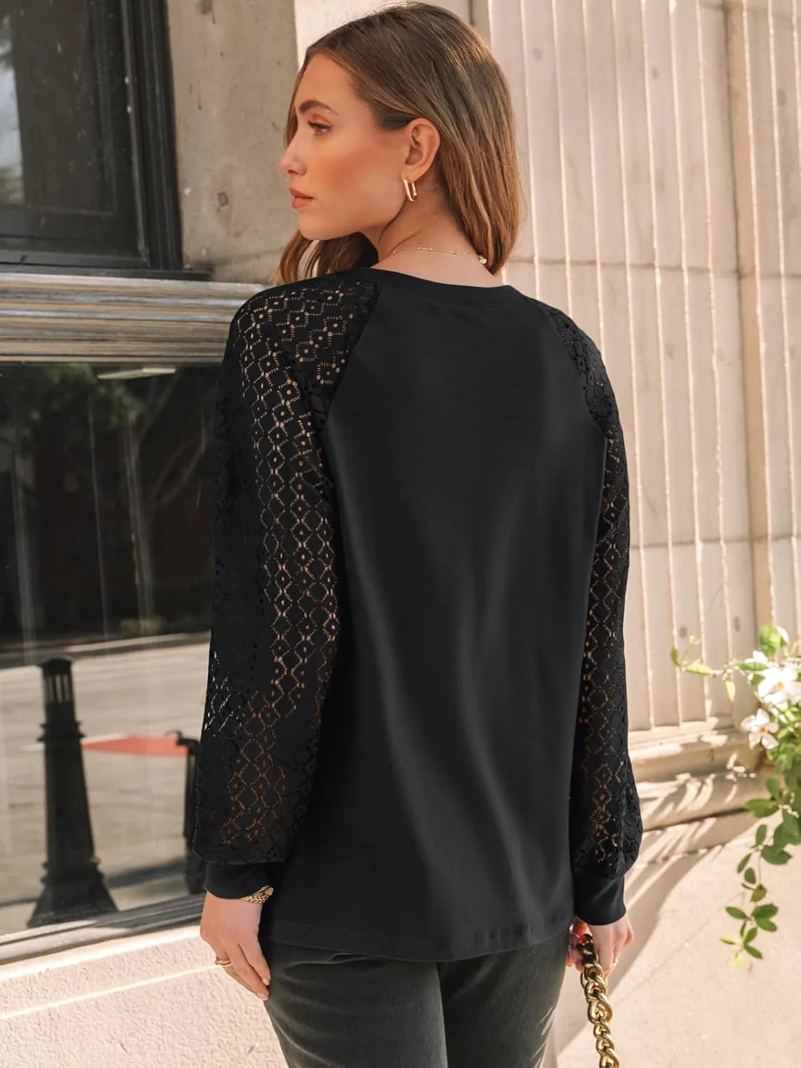 AUTOMET Womens Long Sleeve Shirts Lace Tops Business Casual Fall Fashion Outfits Clothes Knitted Y2k Blouses