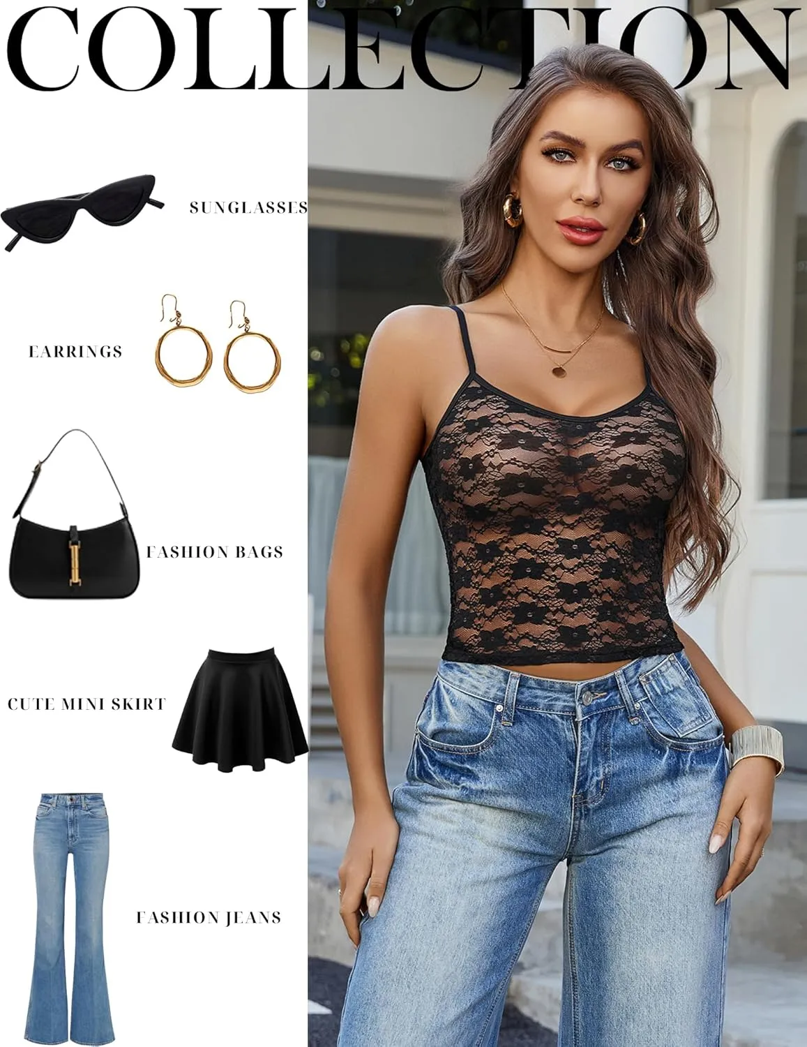 Avidlove Bralettes for Women Lace Spaghetti Strap Camisole Y2k Crop Tops Going Out Tank Tops
