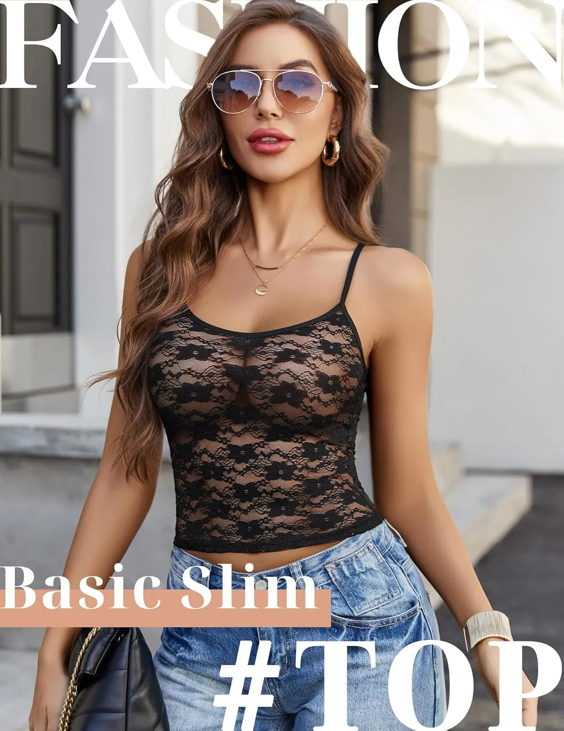 Avidlove Bralettes for Women Lace Spaghetti Strap Camisole Y2k Crop Tops Going Out Tank Tops