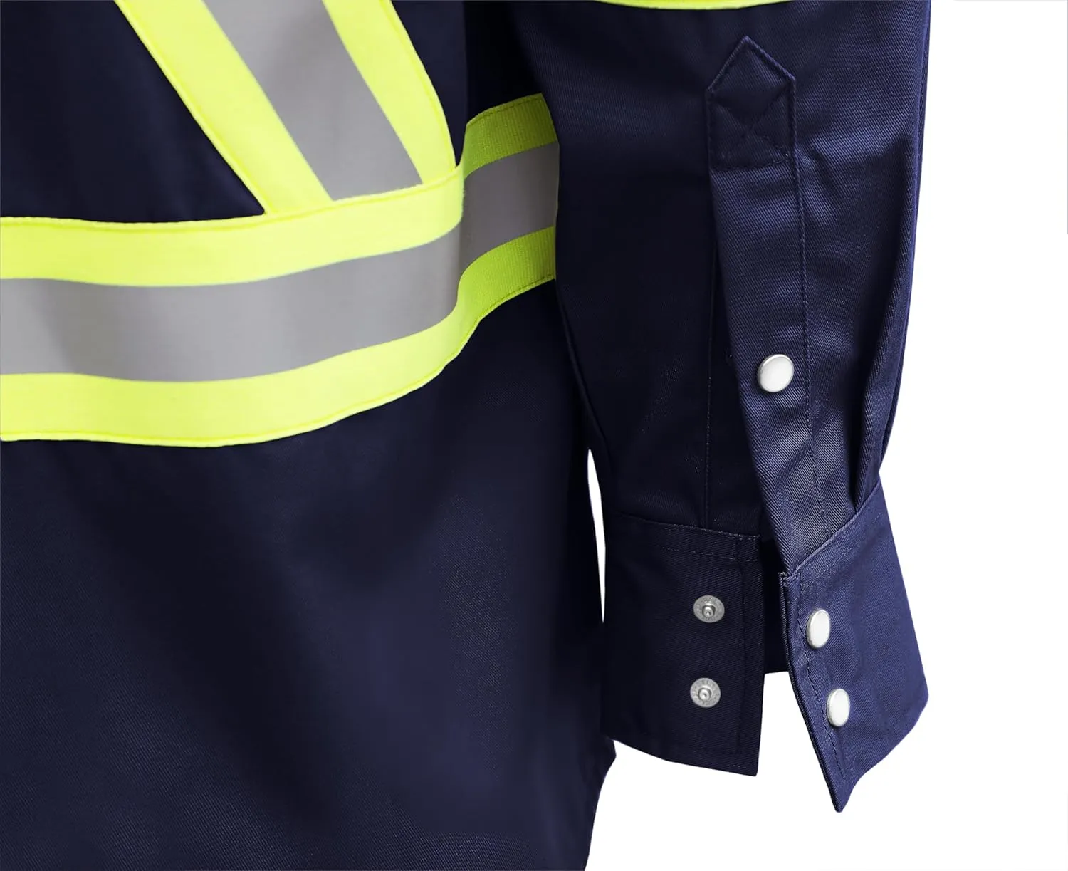 BOCOMAL FR Shirts High Visibility/Hi Vis Flame Resistant/Fire Retardant Shirt 7.5oz Men's Reflective Shirts