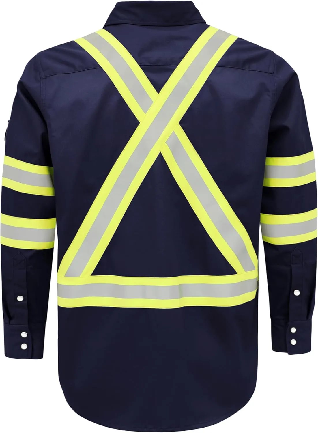 BOCOMAL FR Shirts High Visibility/Hi Vis Flame Resistant/Fire Retardant Shirt 7.5oz Men's Reflective Shirts