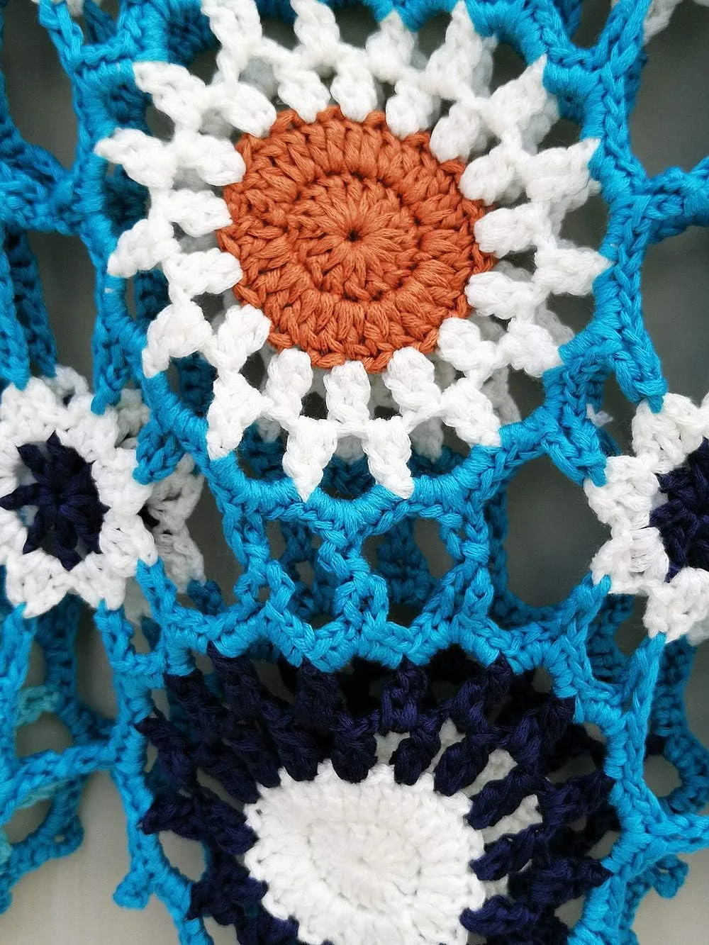 Bohemian Women Plus Crochet Sweater Long Sleeve Boho Floral Blouses Tops Multicolor Clothing