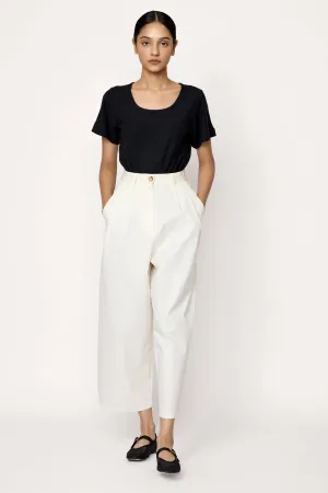 Boyfriend Pant - Ivory Cotton