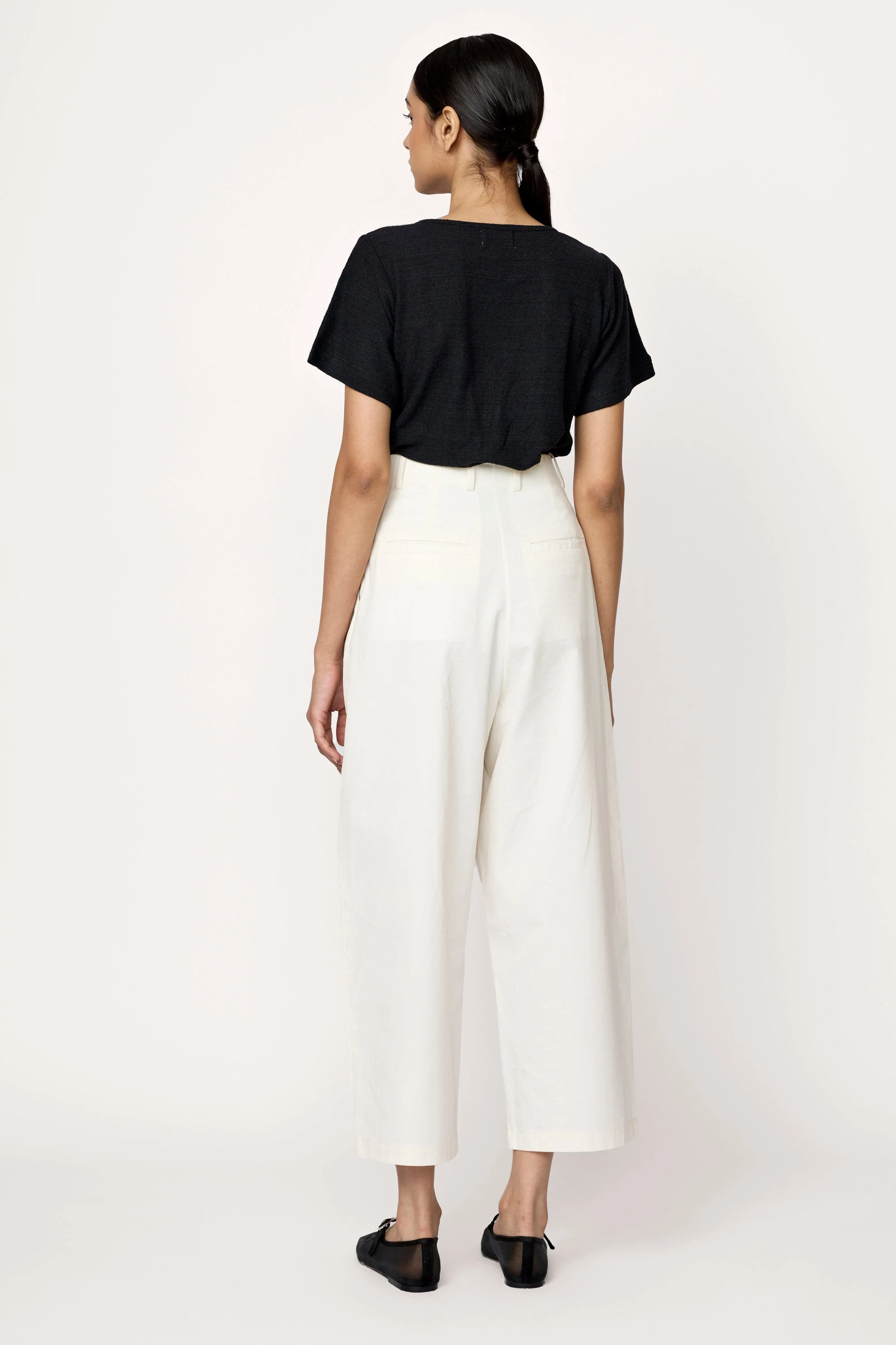 Boyfriend Pant - Ivory Cotton