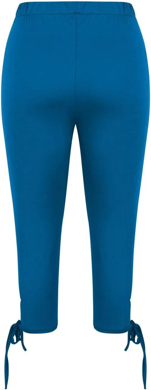 Capri Leggings for Women Tummy Control Knee Length Cropped Pants Casual Solid Cutout Yoga Short Solid Lounge Pajams