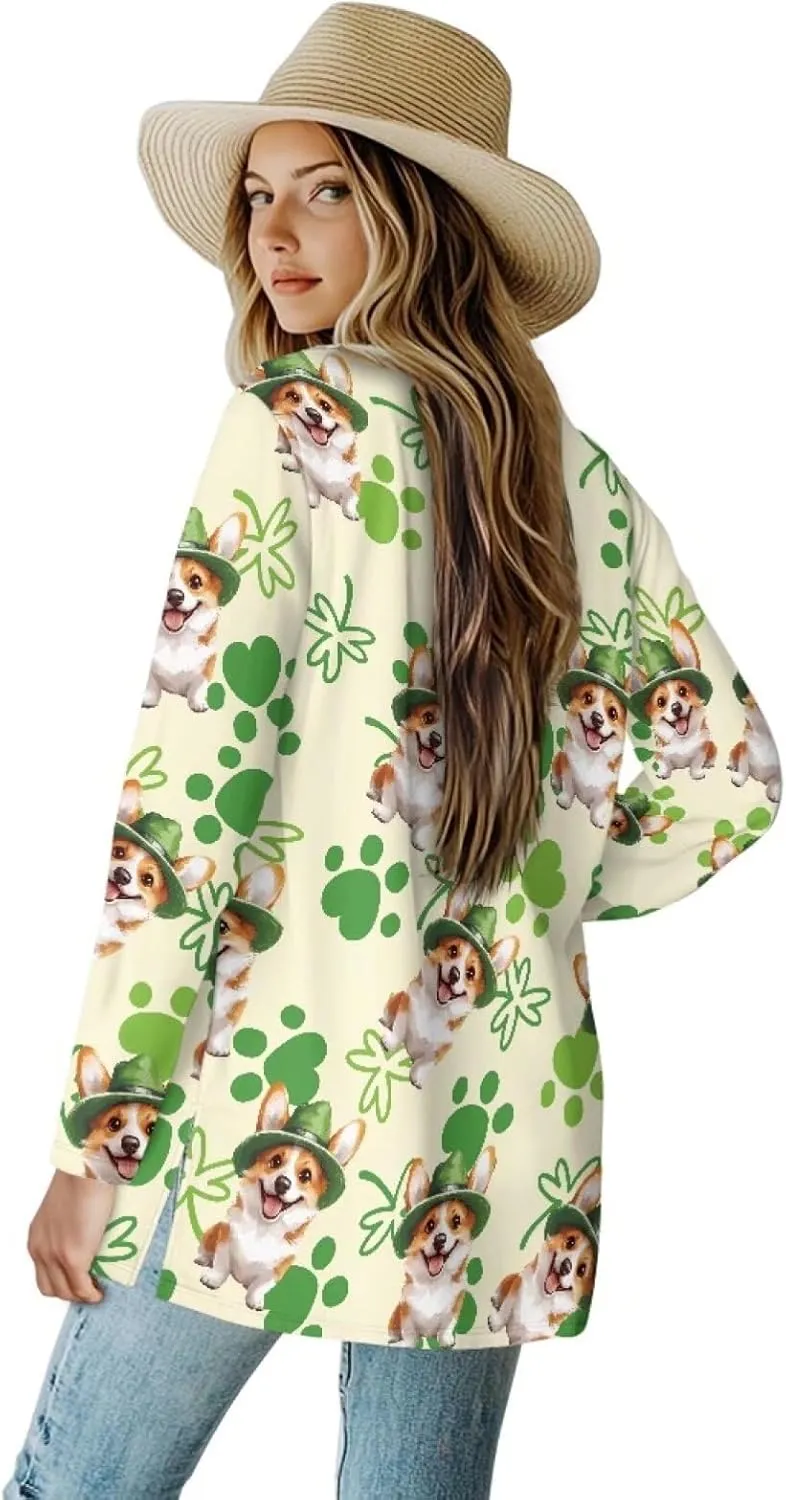 Cardigan Jacket with Pockets Open Front Jacket Coat, Fashion Outerwear Long Sleeve Outerwear