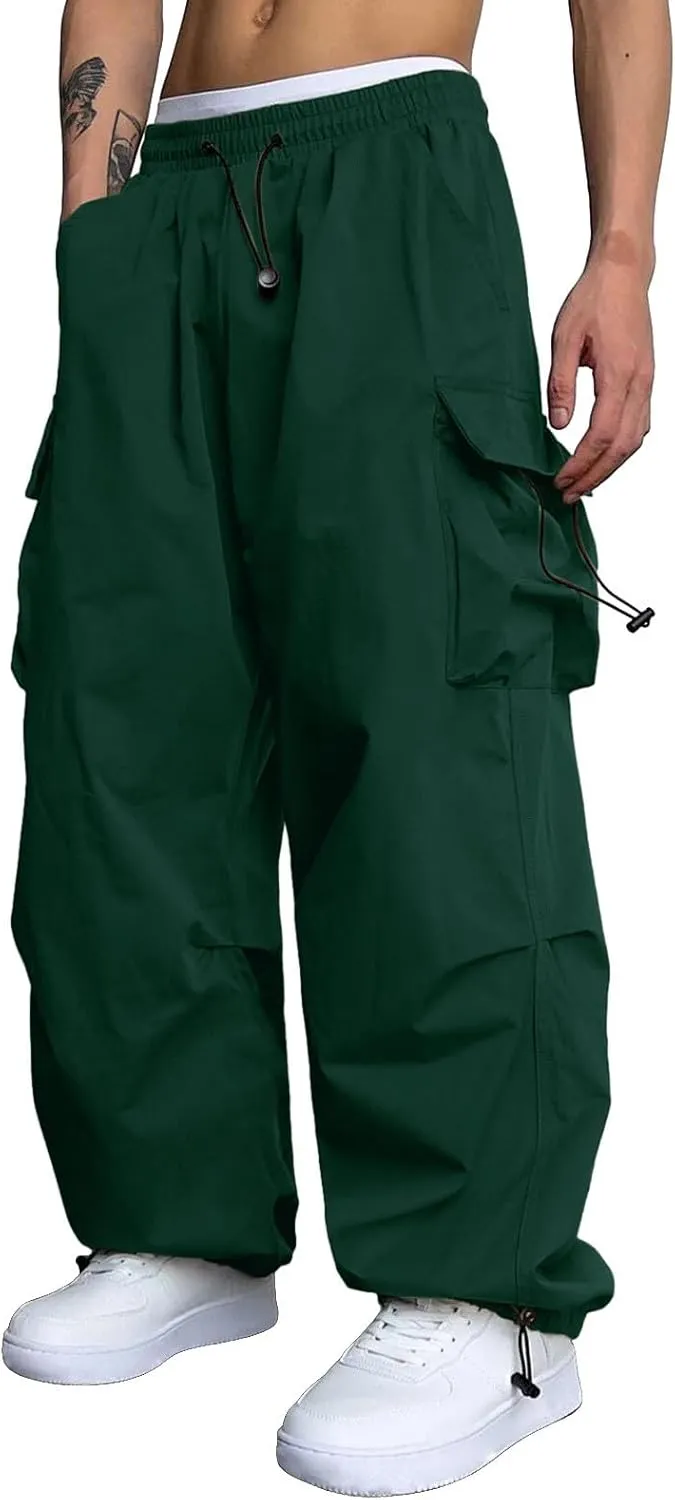 Cargo Pant for Men Casual Work Pant Drawstring Elastic Waist Cotton Stretch Sweatpants with Pockets