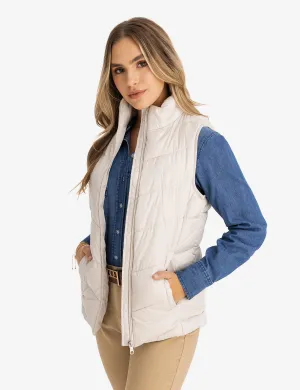 CHEVRON STITCH PUFFER VEST