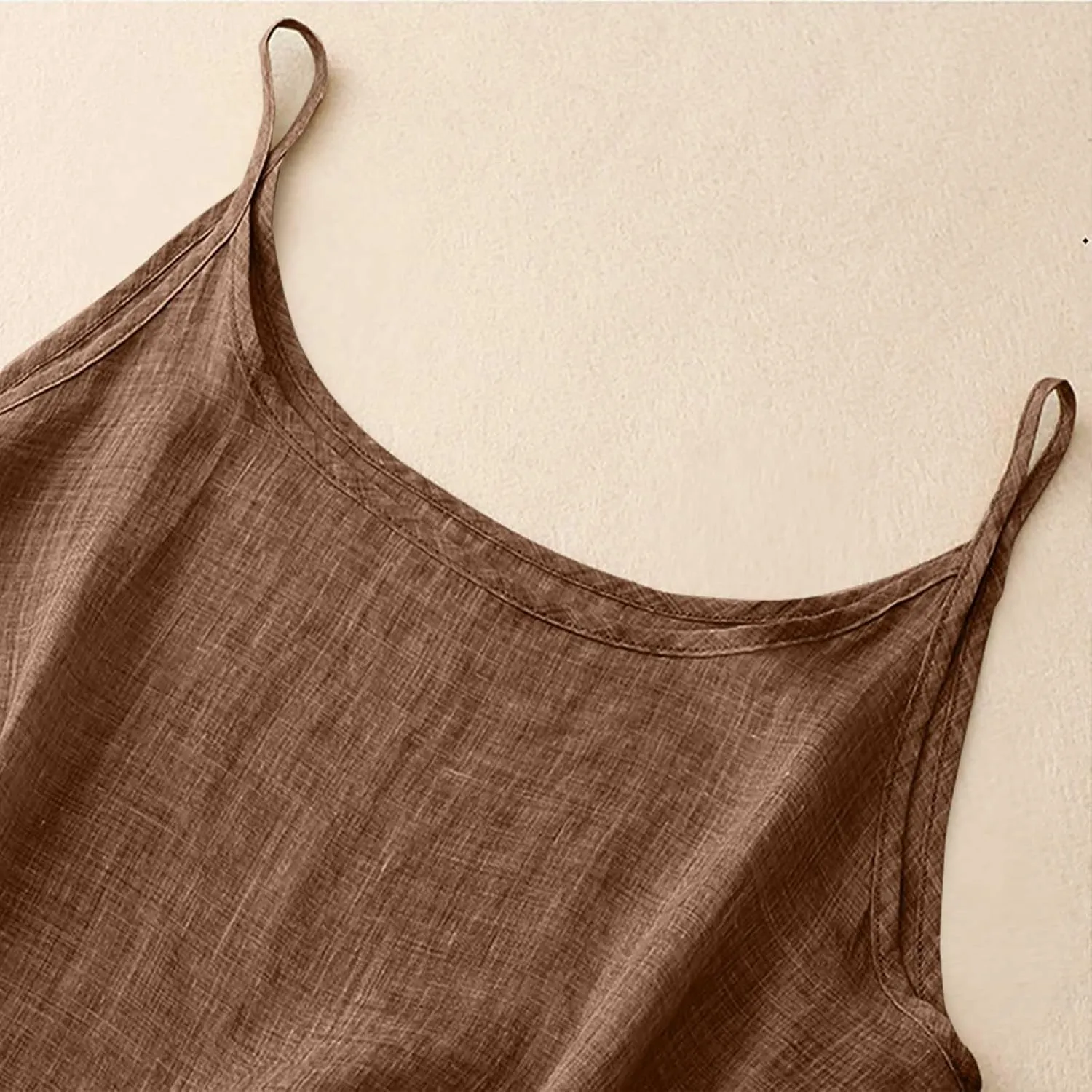 Cotton Linen Tank Tops for Women Spaghetti Strap Loose Fit Camisole Top Cami Summer 2025 Casual Sleeveless Shirts