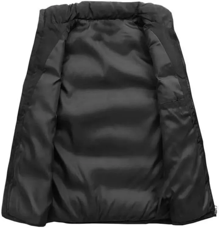 Custom Logo Autumn Winter Men Coats Jackets Vest Fashion Thick Stand Collar Cotton Personalized Jacket Sleeveless