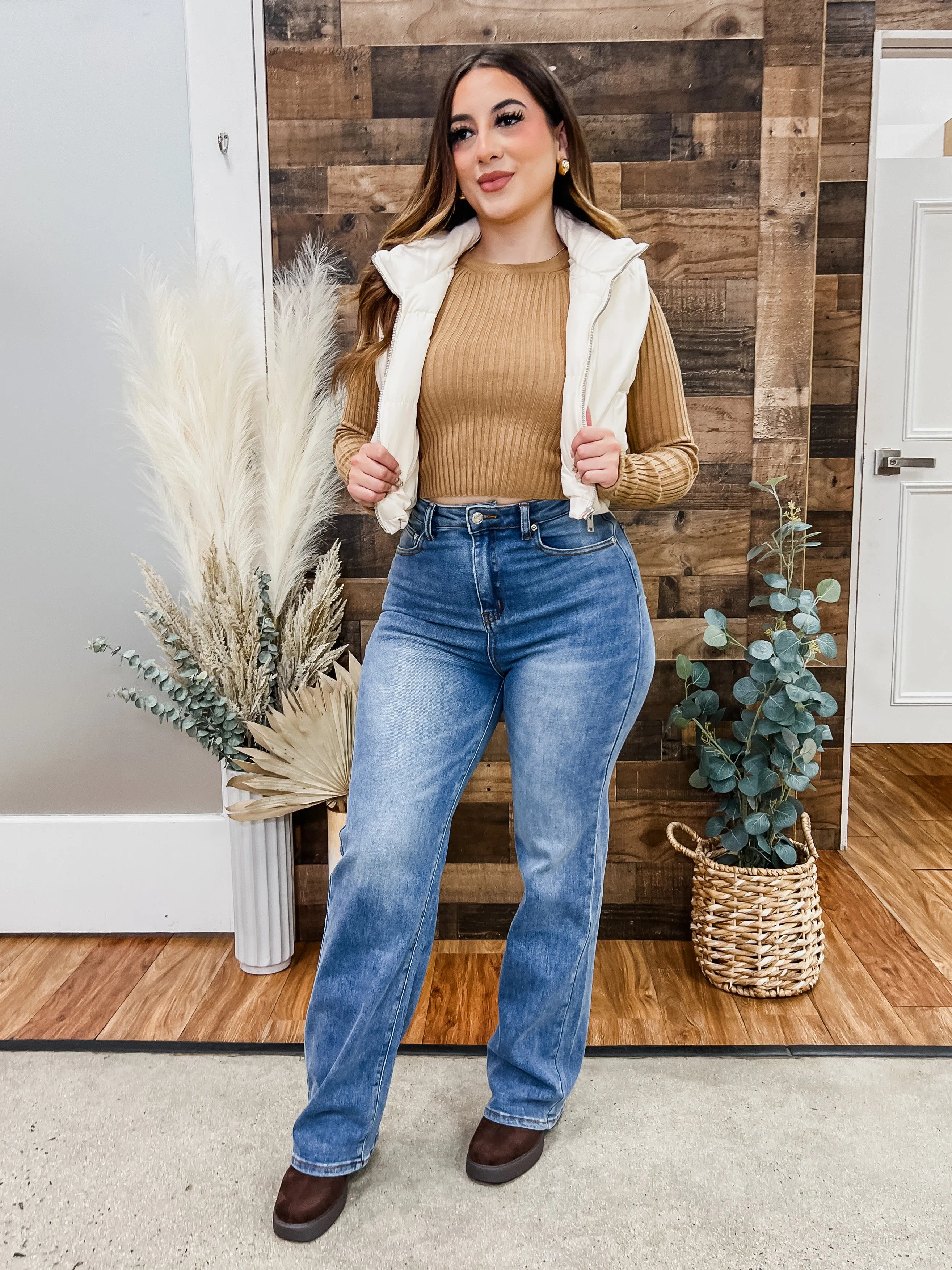 Daniela Leather Cropped Vest