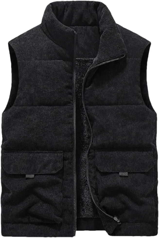 DBFBDTU Male Winter Vest Cotton-Padded Vests Coats Men Sleeveless Vest Jackets Warm Waistcoats