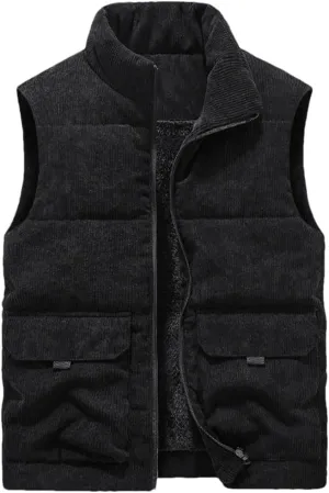 DBFBDTU Male Winter Vest Cotton-Padded Vests Coats Men Sleeveless Vest Jackets Warm Waistcoats