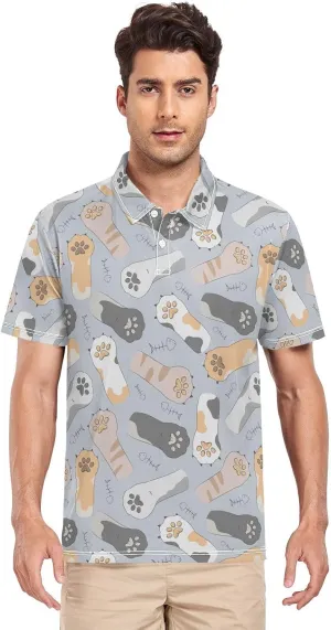 Dinosaur Skeleton Men's Polo Shirts Short Sleeve Quick Dry Athletic Outdoor Sports Golf Shirts S-XXL