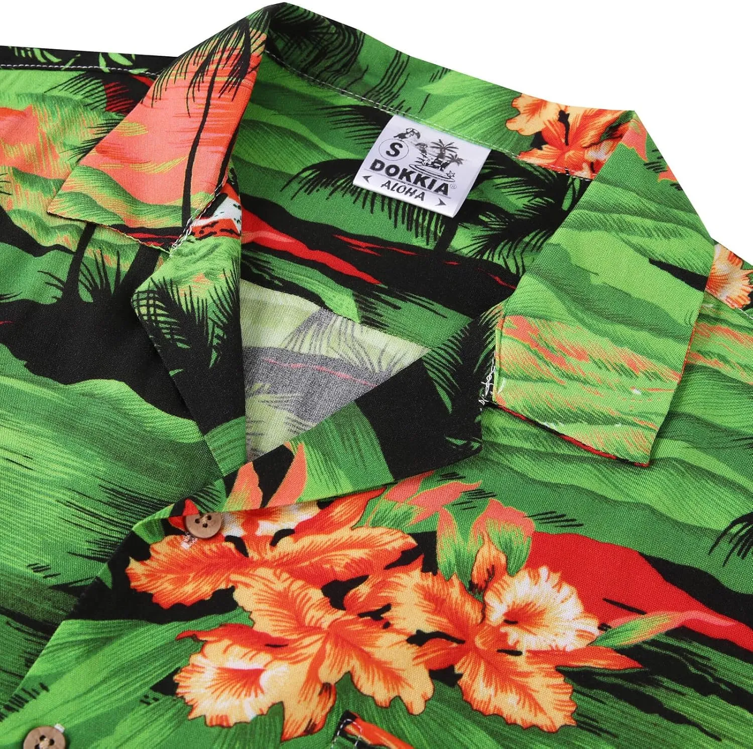 DOKKIA Women's Hawaiian Shirt Blouses Tropical Aloha Casual Floral Work Luau Party Short Sleeve Tops