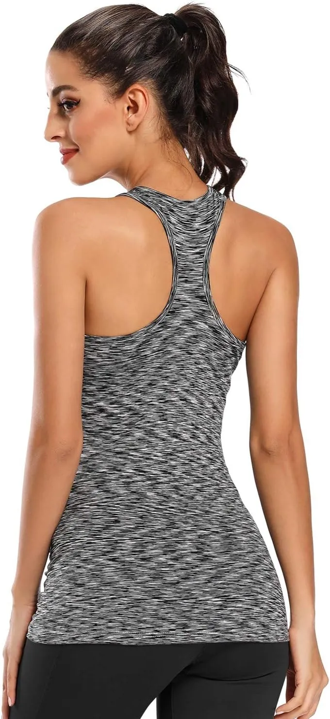 Ecavus 3PCS Women's Maternity Tank Tops Seamless Racerback Workout Athletic Yoga Tops Pregnancy T-Shirt