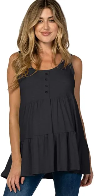 Eliana Stretchy Maternity & Nursing Tank Top - Maternity Blouses for Work & Summer Maternity Clothes