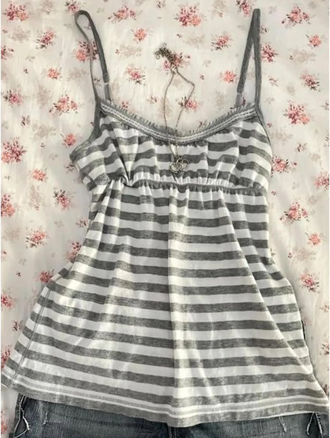 Emo Coquette Cropped Top Grunge 2000s Spaghetti Strap Tops Streetwear Vintage Camisole Y2k Cheetah Tops