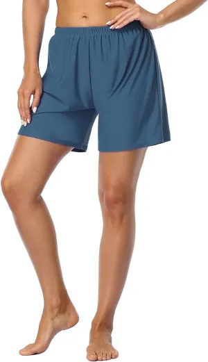 Firpearl Women's Swim Board Shorts UPF 50  Sport Boyleg Swim Trunk Swimsuit Bottoms