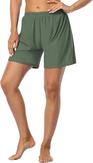 Firpearl Women's Swim Board Shorts UPF 50  Sport Boyleg Swim Trunk Swimsuit Bottoms