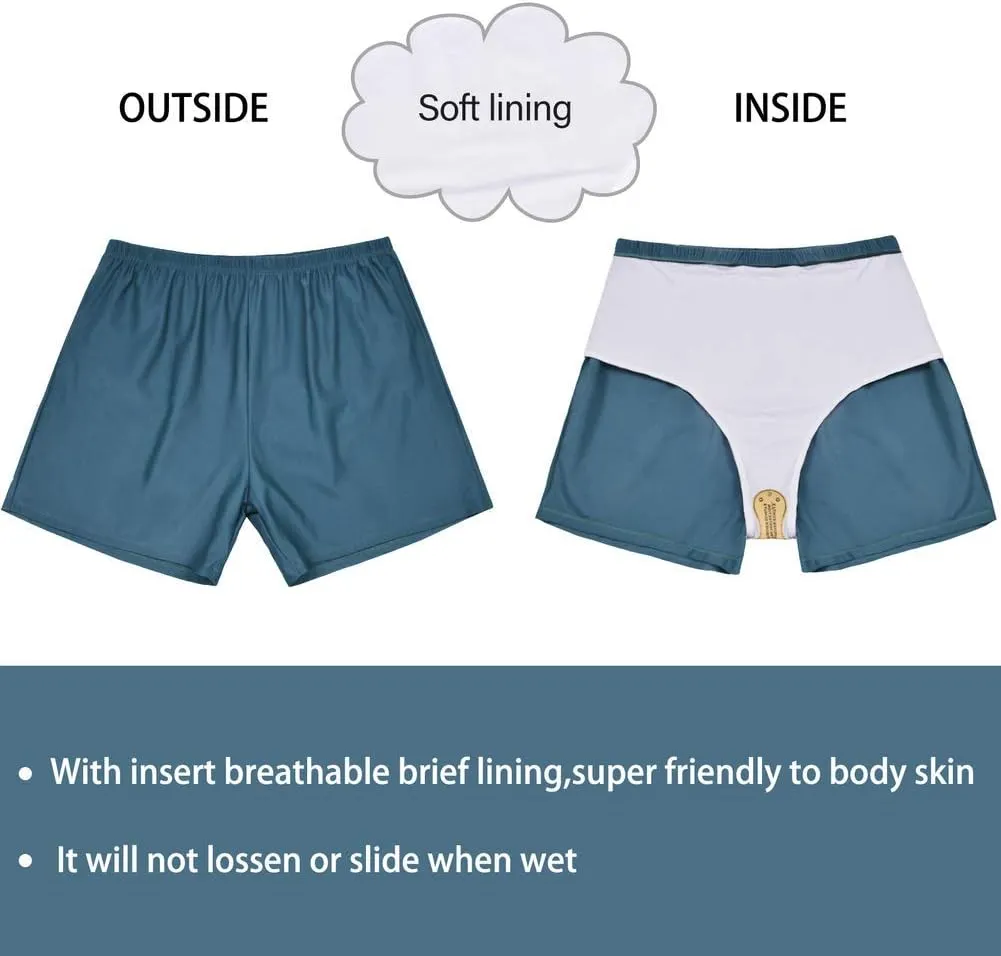 Firpearl Women's Swim Board Shorts UPF 50  Sport Boyleg Swim Trunk Swimsuit Bottoms