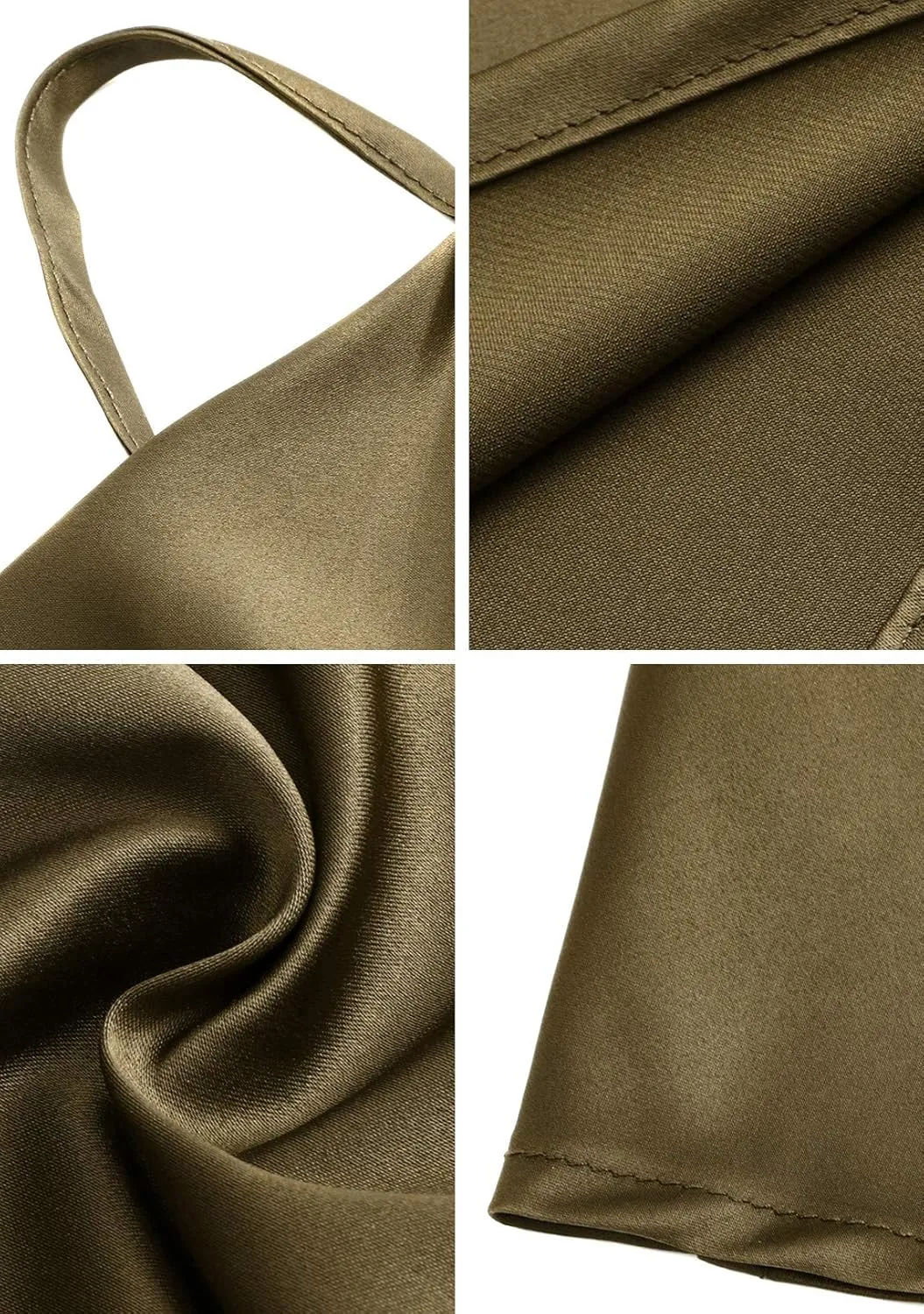FLITAY Womens Cowl Neck Camis Satin Tank Top Spaghetti Strap Solid Color Camisoles Blouses