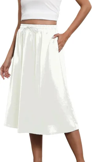 Flowy Long Skirts for Women Boho Floral Elastic High Waisted Tiered Pleated Summer Beach Vacation A Line Maxi Skirt