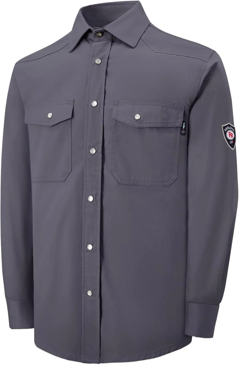 FR Shirts for Men 6.5OZ Welding Shirt Pearl Snap Light Weight Flame Resistant Shirts CAT2/NFPA2112