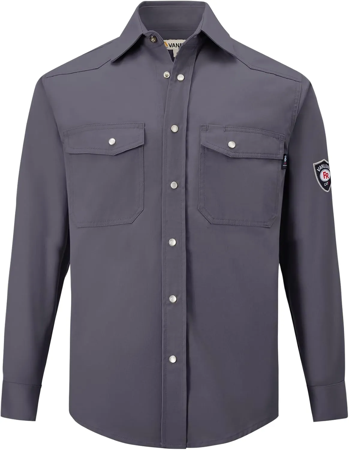 FR Shirts for Men 6.5OZ Welding Shirt Pearl Snap Light Weight Flame Resistant Shirts CAT2/NFPA2112