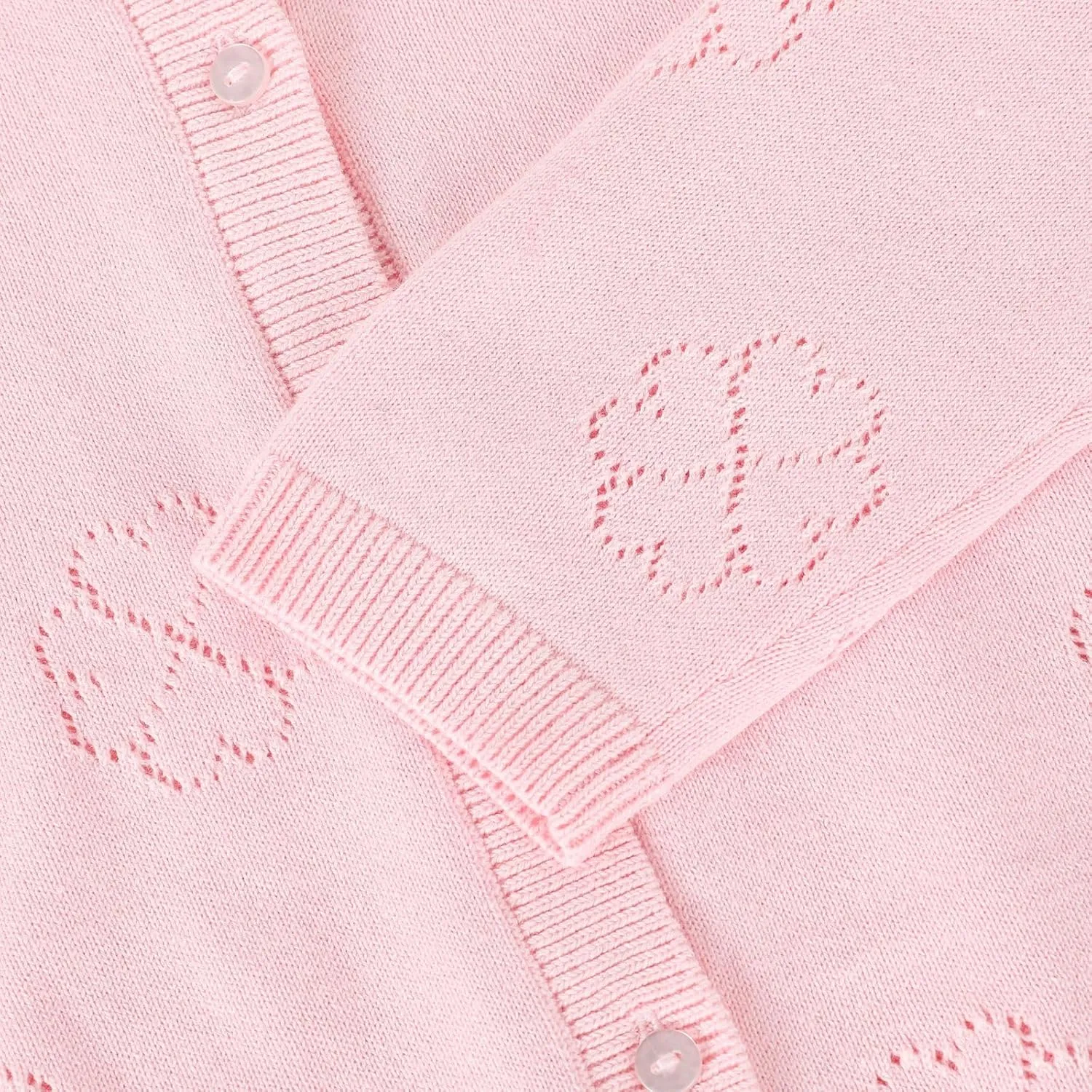 Girls' Cardigan Long Sleeve Shrug Sweater for Kids Cotton Cropped Uniform Knit Outerwear Lucky Clover and Heart