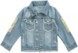 Girls' Pearls Denim Jacket Outerwear