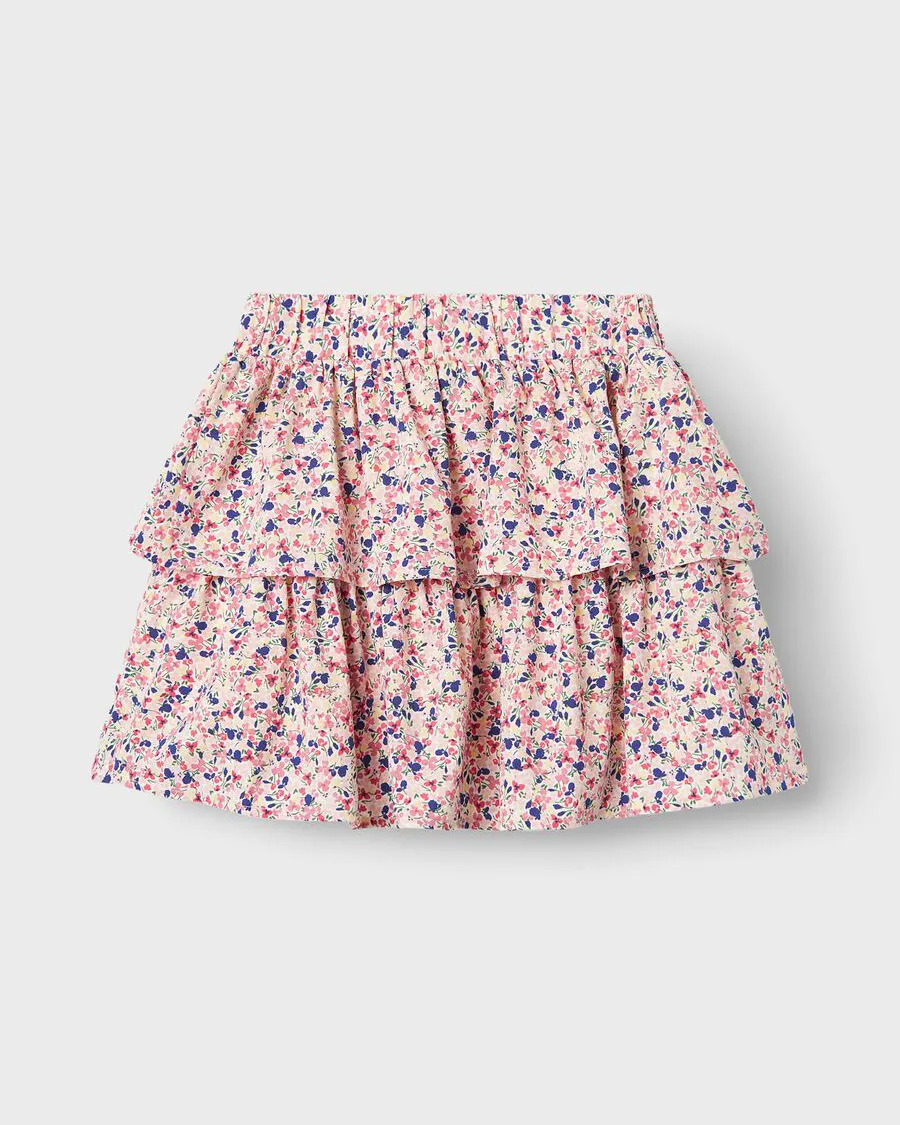 Girls Vinaya Skirt in White Alyssum Flower
