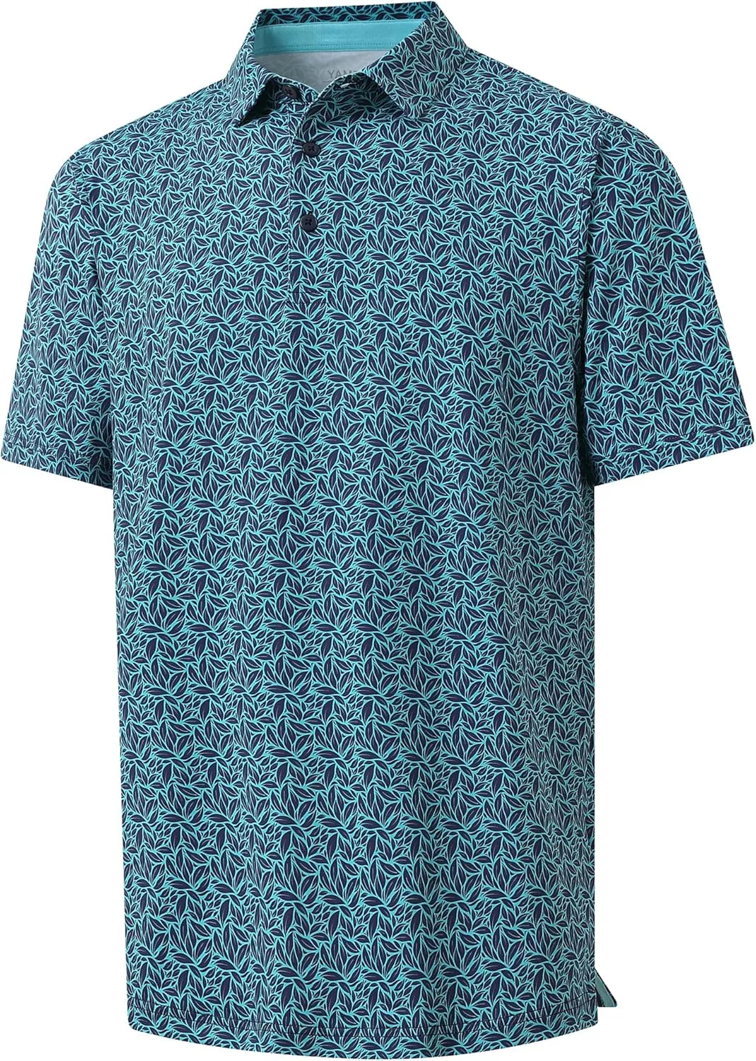 Golf Polo Shirts for Men - Print Moisture Wicking Quick Dry Short Sleeve Collared Polo Shirts for Golf Tennis Wear