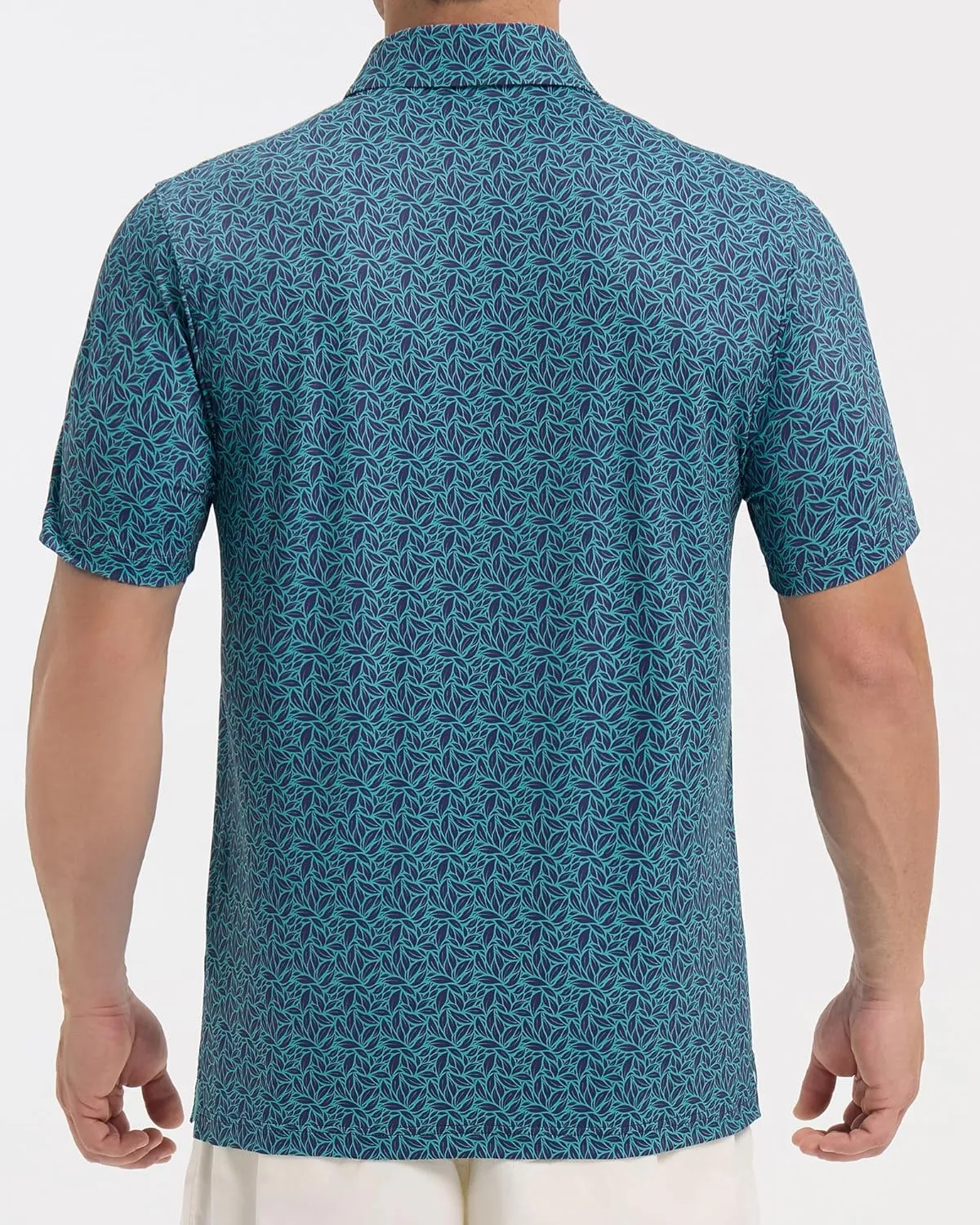 Golf Polo Shirts for Men - Print Moisture Wicking Quick Dry Short Sleeve Collared Polo Shirts for Golf Tennis Wear