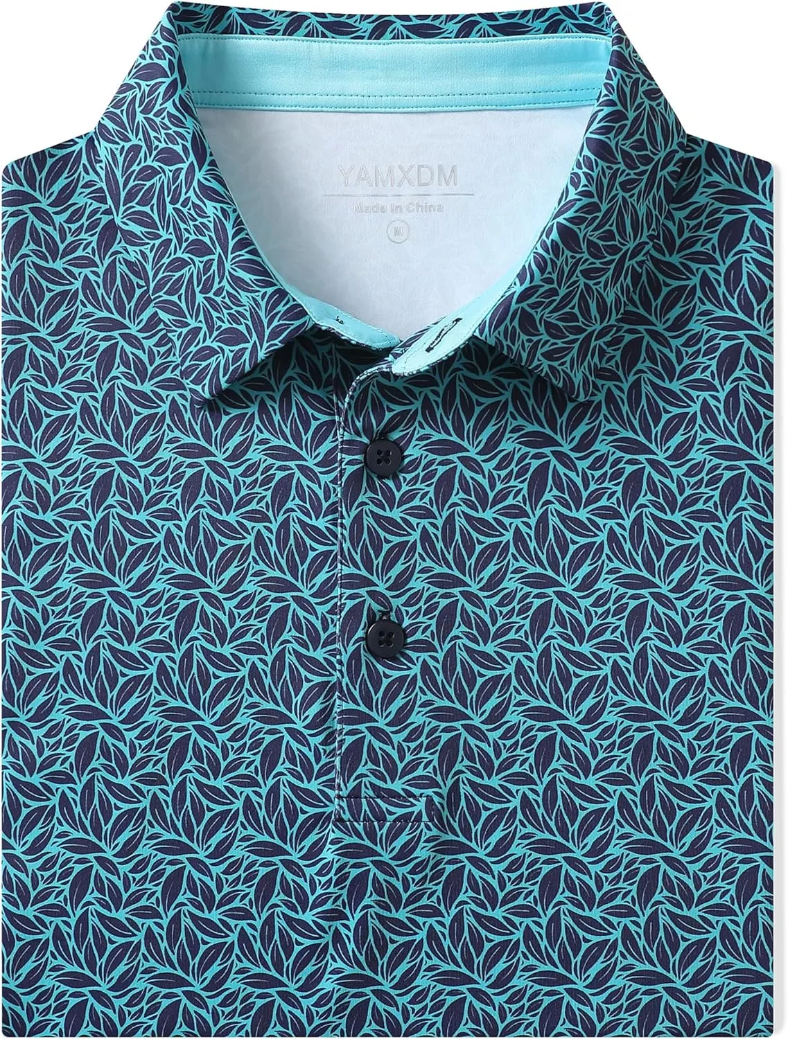 Golf Polo Shirts for Men - Print Moisture Wicking Quick Dry Short Sleeve Collared Polo Shirts for Golf Tennis Wear