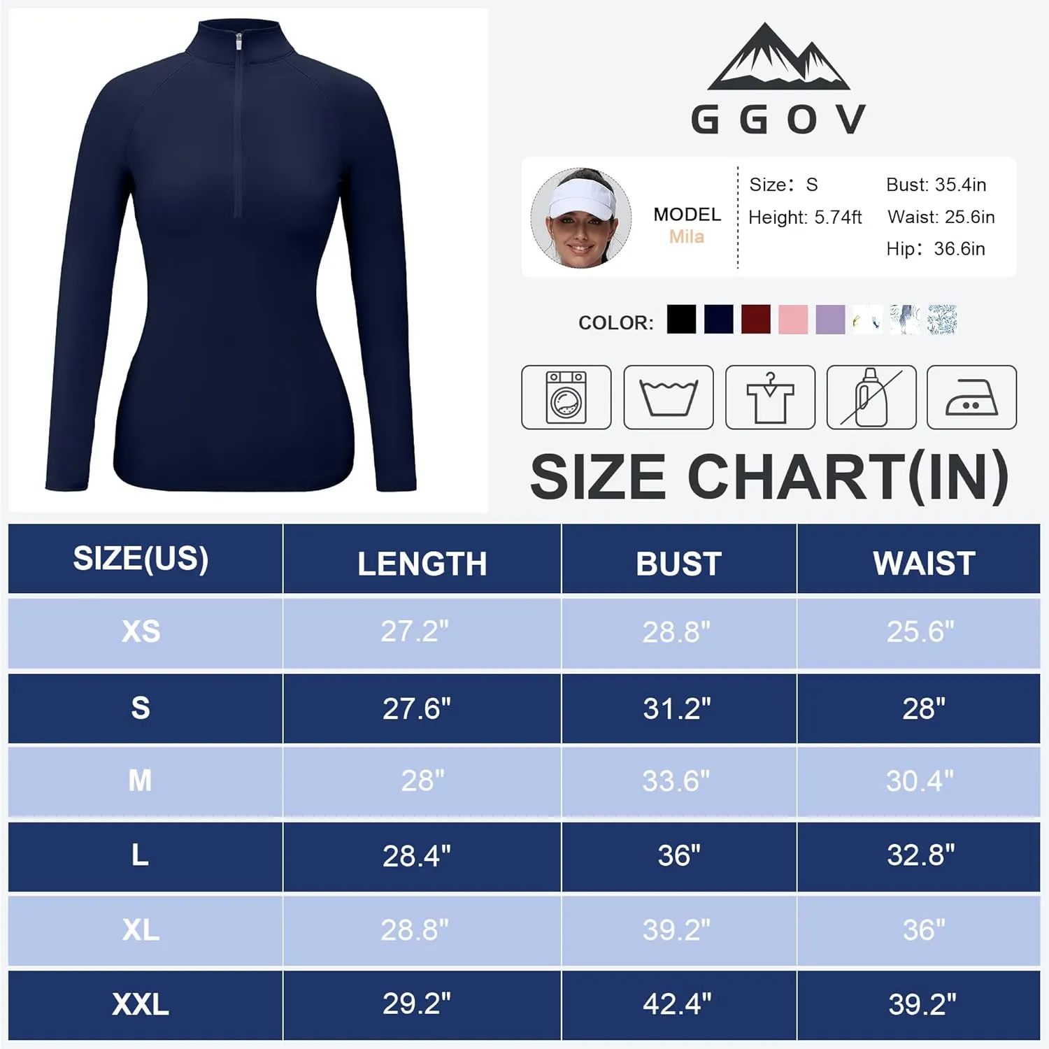 Golf Shirts for Woman UPF 50  Sun Protection Quick Dry Lightweight Long Sleeve Polo Shirts for Woman Rash Guard