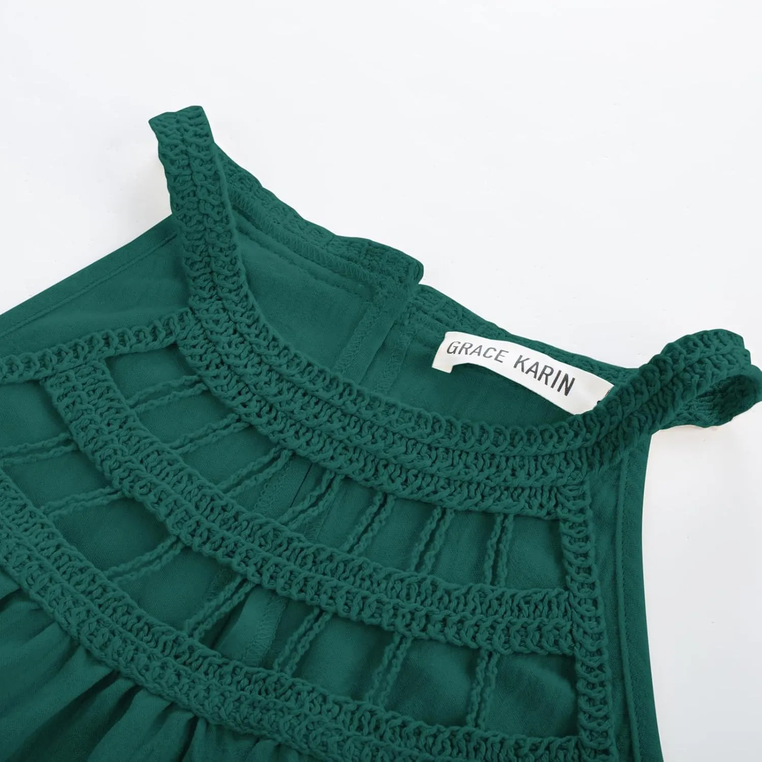 GRACE KARIN Women Tank Tops 2025 Summer Halter Tops Sleeveless Crochet Camisole Casual Blouses