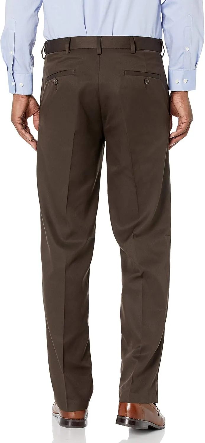Haggar Men's Straight-Fit Plain-Front Dress Pant