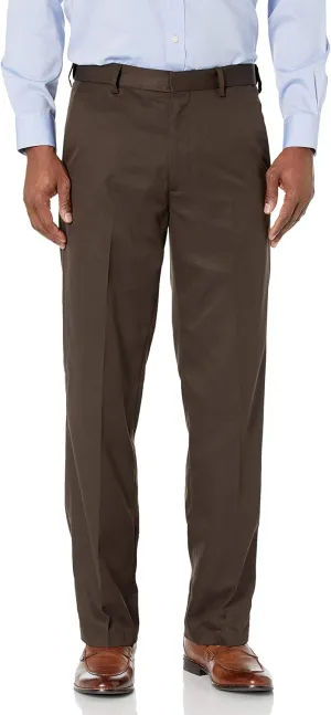 Haggar Men's Straight-Fit Plain-Front Dress Pant