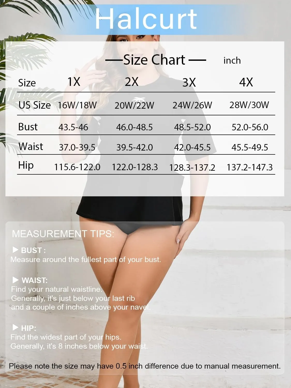 Halcurt Women's Plus Size Short Sleeve Rash Guard Top with Built in Bra Side Pockets UPF50  Swim Shirts